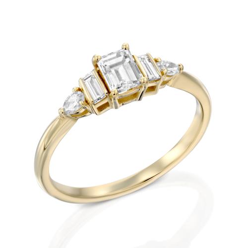 טבעת-יהלום-עדינה-בחיתוך-אמרלד