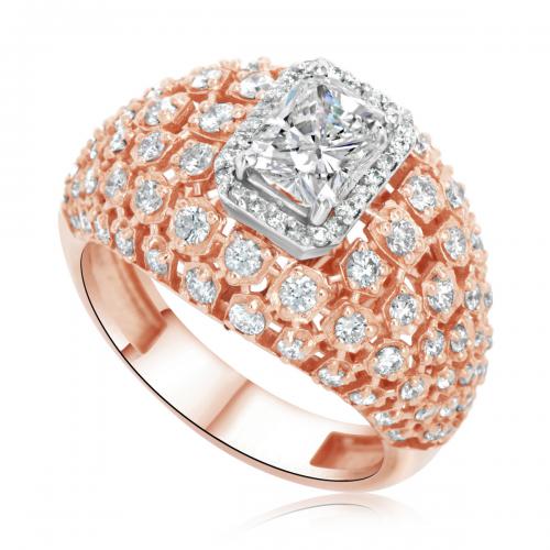 טבעת יהלומים מעוצבת איטליה